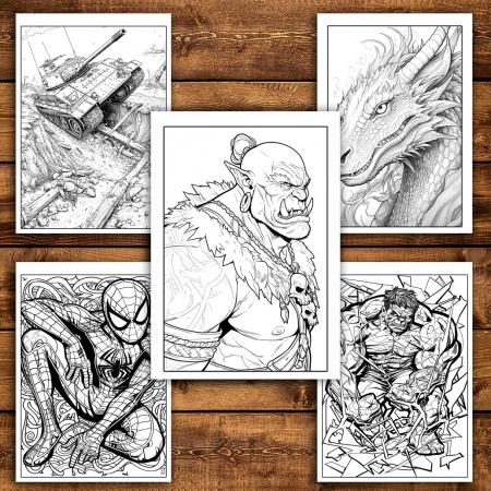 Super cartea de colorat pentru baieti, un mix de 50 de ilustratii, 106 pagini [4]