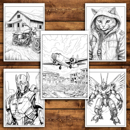 Super cartea de colorat pentru baieti, un mix de 50 de ilustratii, 106 pagini [3]