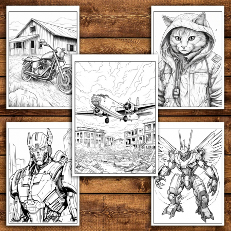 Super cartea de colorat pentru baieti, un mix de 50 de ilustratii, 106 pagini [3]