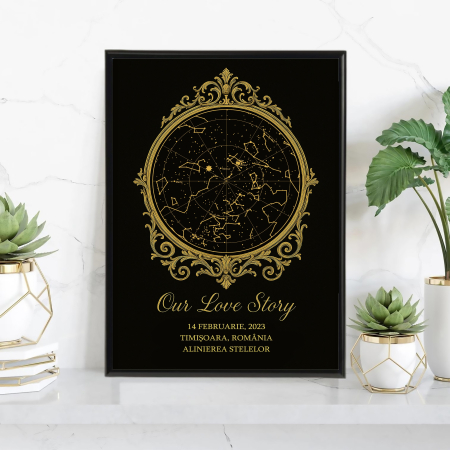 Harta Stelelor - Tablou personalizat cu harta stelelor