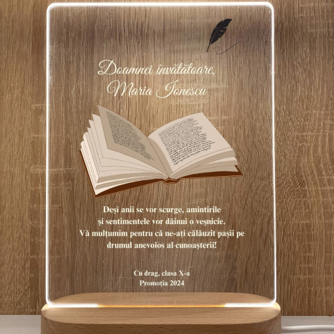 Led - Cadou personalizat Lampă LED 3D pentru profesori, dirigintă