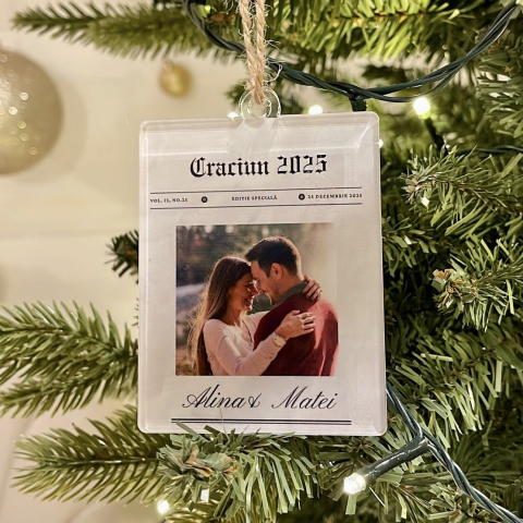 Ornamente - Ornament de Crăciun Personalizat – Cuplu ❤️