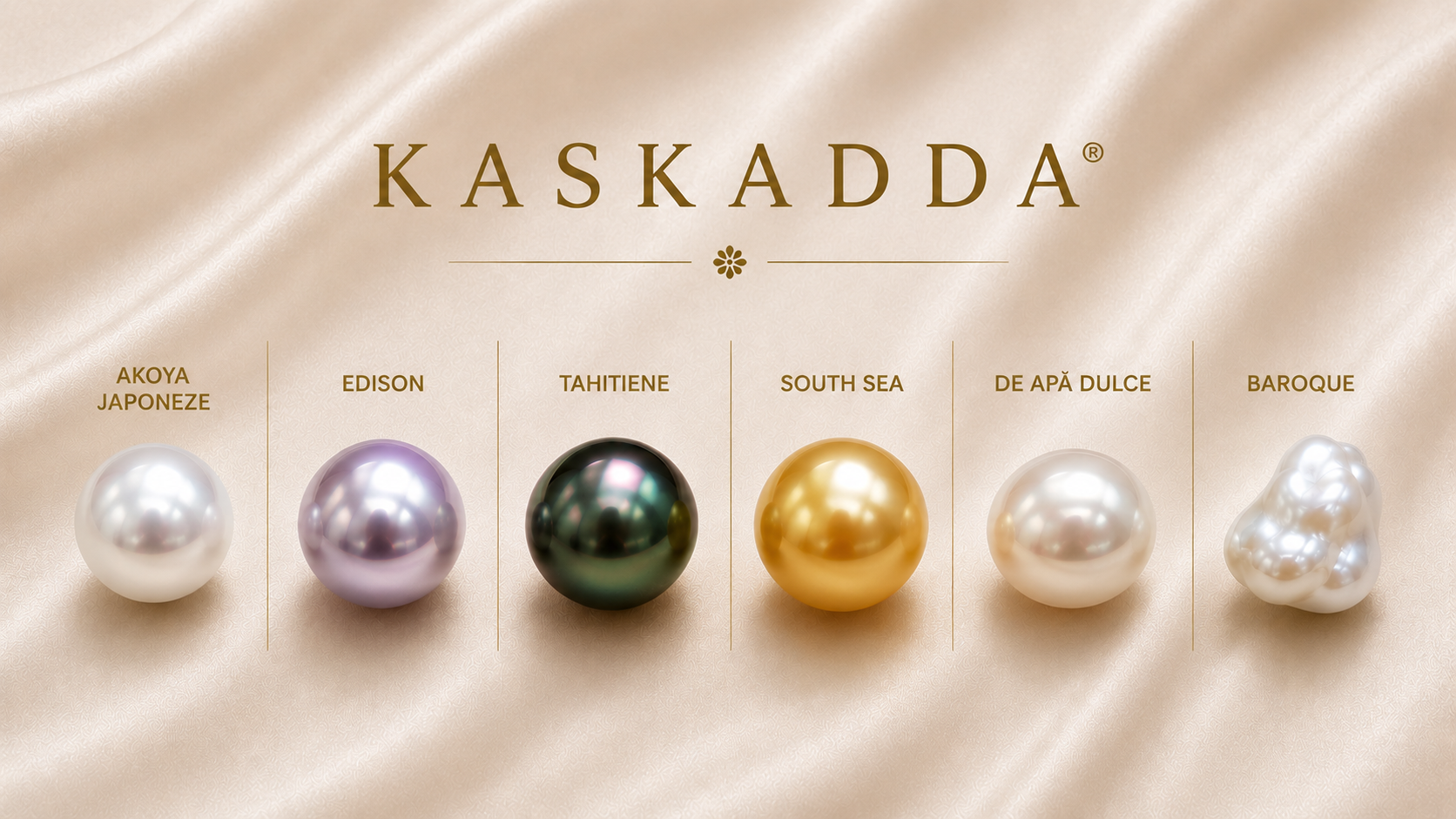 Comparație între principalele tipuri de perle naturale de cultură: Akoya, Edison, Tahitiene, South Sea, apă dulce și Baroque | KASKADDA®