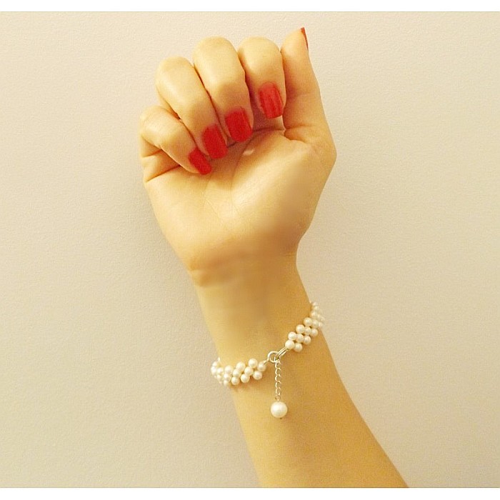 Brățară Perle Naturale Albe 4–5 mm și Argint 925 – Delicate Beauty | KASKADDA® [2]