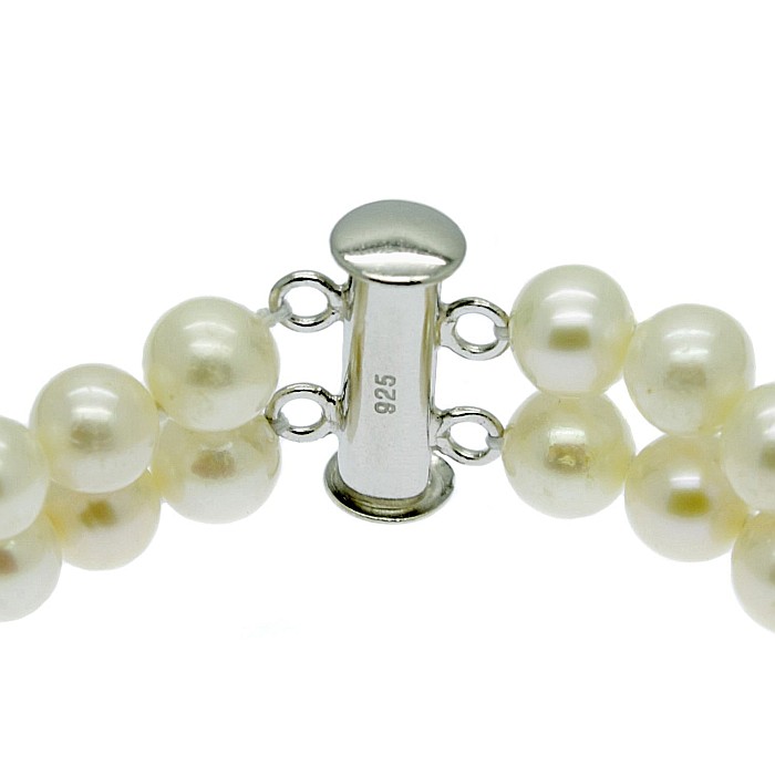 Brățară Perle – Brățară Dublă cu Perle Naturale Albe și Închizătoare din Argint 925 | KASKADDA® [2]