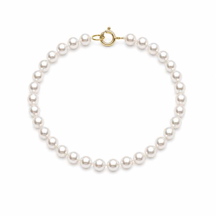 Bratara Perle Naturale Rare, Mici, de 3-4 mm, Calitate AAA, cu Inchizatoare din Aur de 14K   KASKADDA