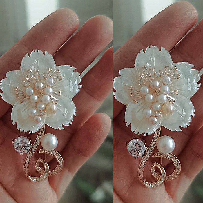 Brosa/Pandantiv Floare de Sidef [3]