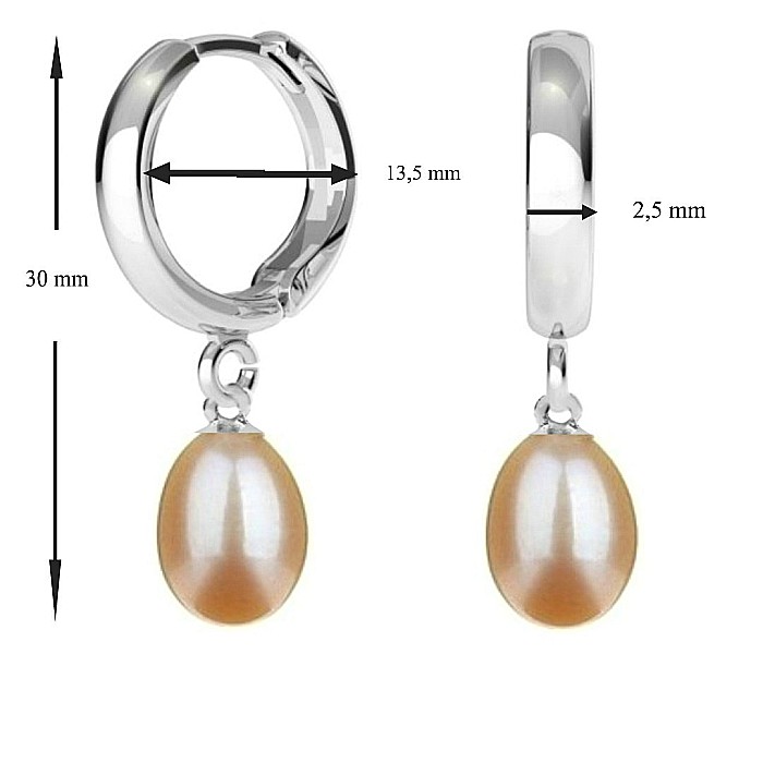 Cercei Perle Crem Teardrop, Tip Creole, Argint 925 | KASKADDA® [3]