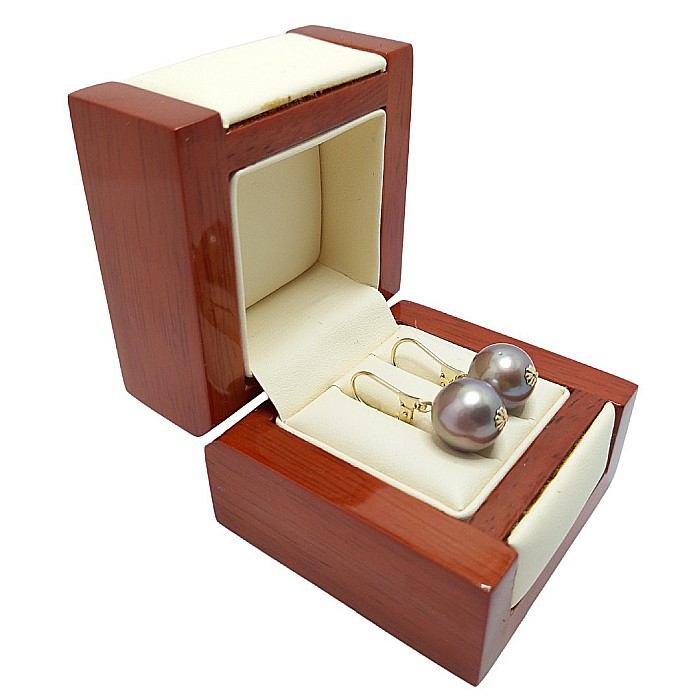 Cercei Perle Mari, Rare Edison Lavandă de 12,5–13 mm și Aur Galben 14K | KASKADDA® [5]