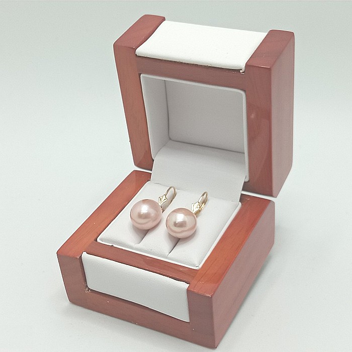 Cercei Perle Mari de 12/9 mm, Rare, Lavanda și Aur Galben 14K, Forma Lacrimă | KASKADDA® [4]