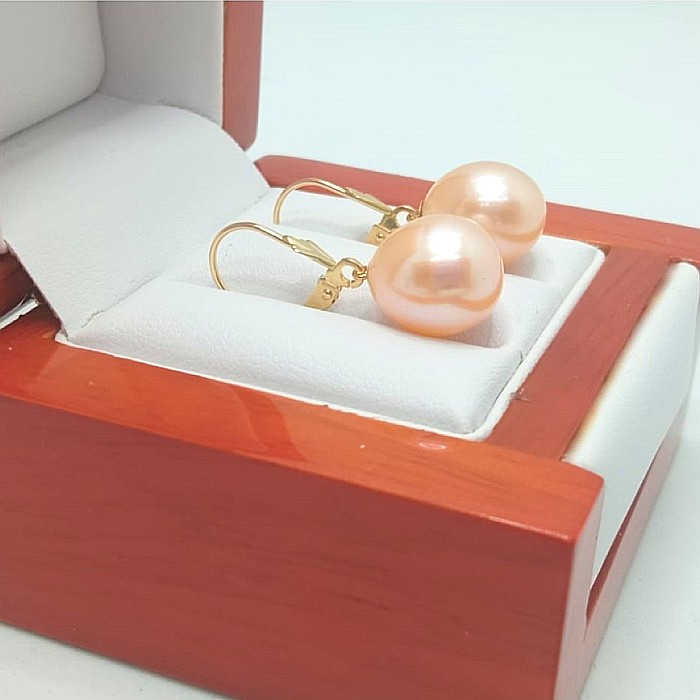 Cercei Perle Mari, Naturale, Crem 11/9 mm, AAA+, Aur 14K (aur 585), Forma Lacrimă | KASKADDA® [6]