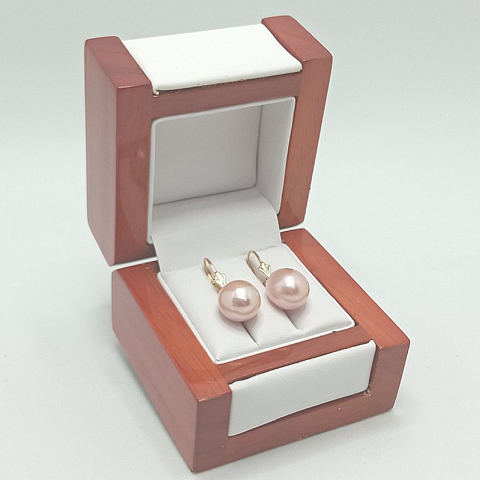 Cercei Perle Mari, Naturale, Lavandă, 11/9 mm, AAA+, Aur 14K (aur 585), Forma Lacrimă | KASKADDA® [6]