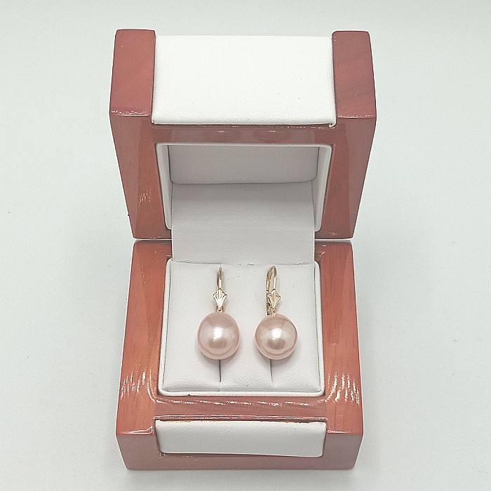 Cercei Perle Mari, Naturale, Lavandă, 11/9 mm, AAA+, Aur 14K (aur 585), Forma Lacrimă | KASKADDA® [5]