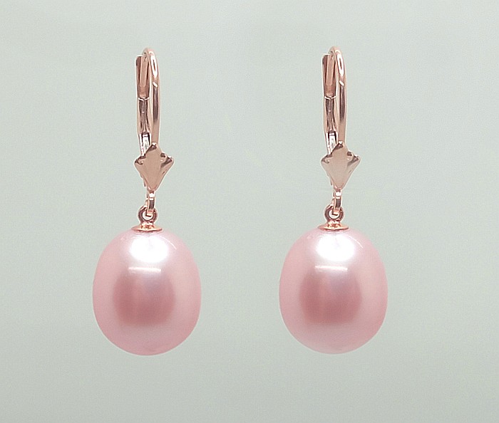 Cercei Perle Mari, Naturale, Lavandă, 11/9 mm, AAA+, Aur 14K (aur 585), Forma Lacrimă | KASKADDA® [2]