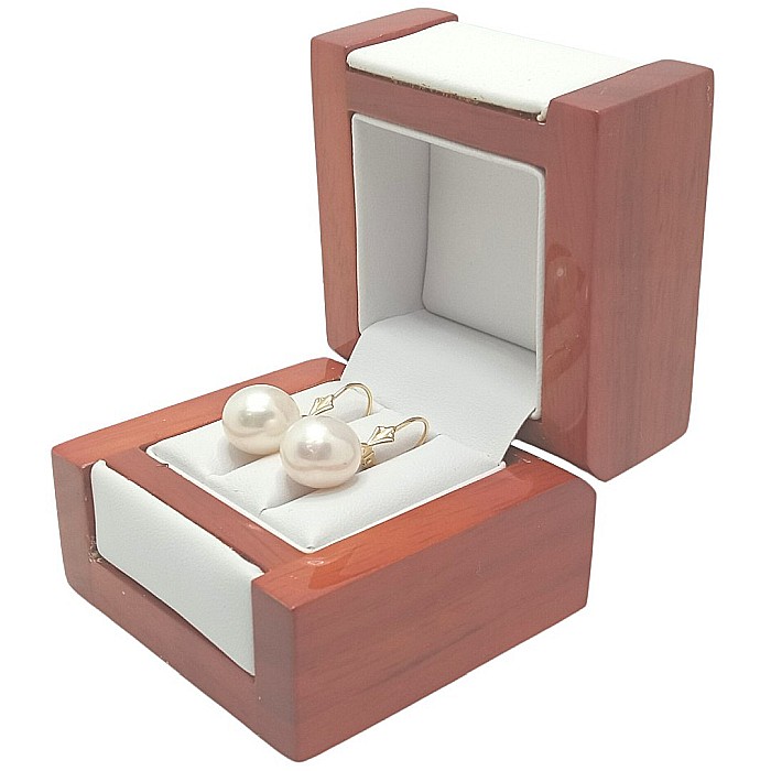 Cercei Perle Mari, Albe, Naturale, de 11/9 mm, AAA+, Aur 14K (aur 585), Forma Lacrimă | KASKADDA® [5]