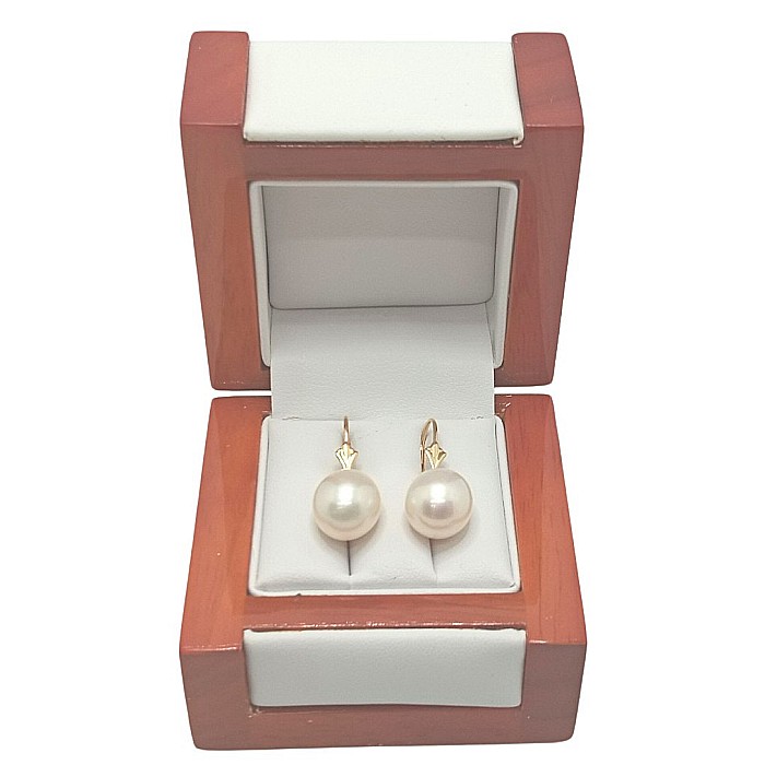 Cercei Perle Mari, Albe, Naturale, de 11/9 mm, AAA+, Aur 14K (aur 585), Forma Lacrimă | KASKADDA® [8]
