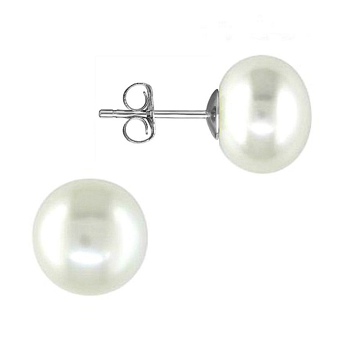Cercei Perle Naturale 7 mm, Buton AAA, Aur Alb 14K (aur 585) | KASKADDA® [7]