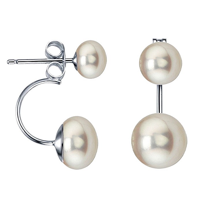 Cercei Perle Naturale 8 în 1, Double, 9–10 mm și 7–8 mm, Argint 925 | KASKADDA® [4]