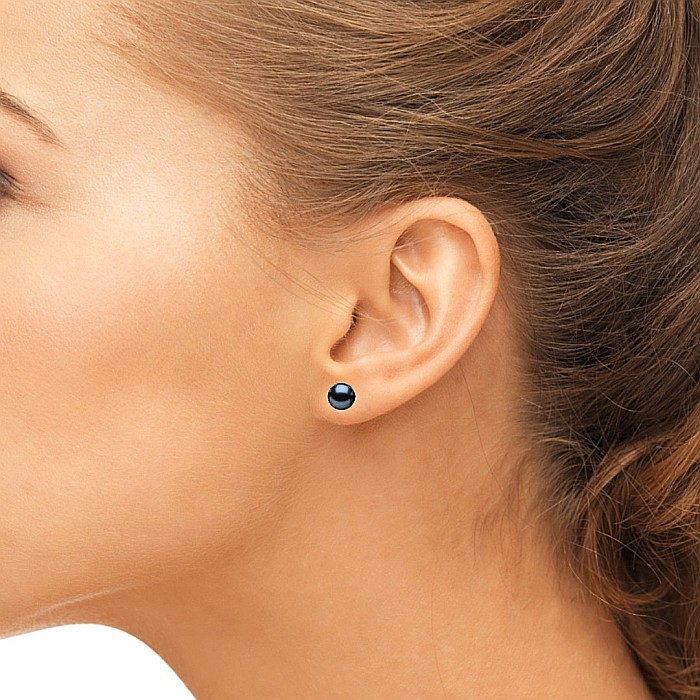 Cercei Perle Naturale Negre 5–6 mm, Buton AAA, Aur 14K (aur 585), Tip Șurub | KASKADDA® [5]