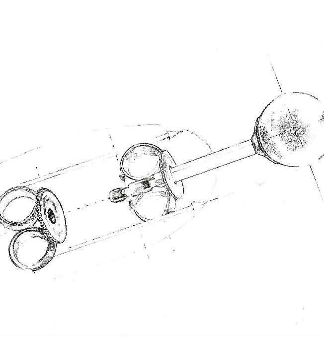 Cercei Perle Negre Double, Argint 925, Model 2 în 1  | KASKADDA® [5]