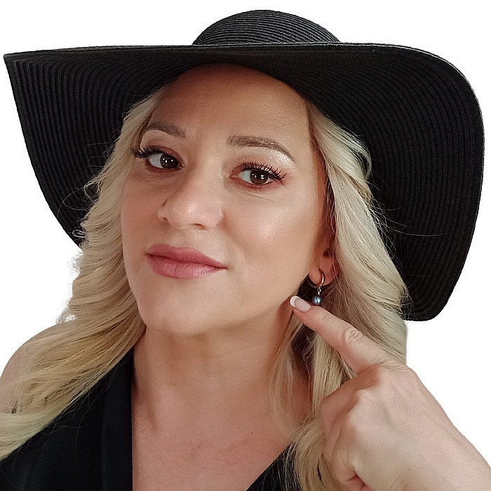 Cercei Perle Negre Teardrop, Reflex Albăstrui, Tip Creole, Argint 925 | KASKADDA® [2]