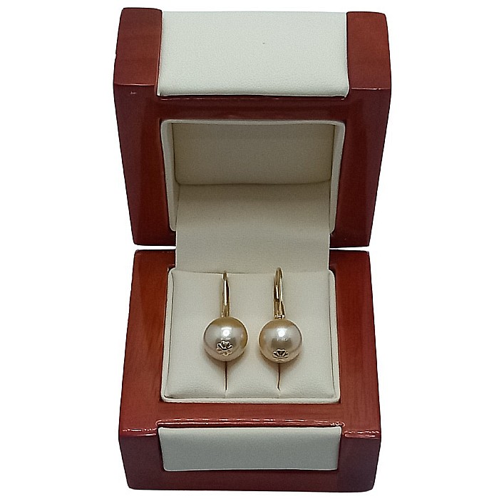 Cercei Perle Rare South Sea Aurii de 10–10,5 mm și Aur Galben 14K, Bijuterie de Lux | KASKADDA® [2]