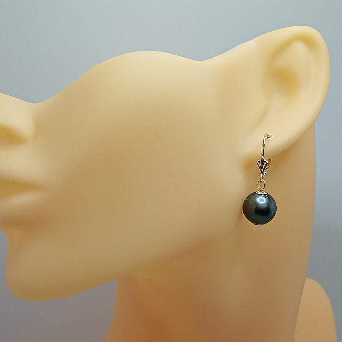 Cercei Perle Tahitiene de 9-10 mm și Aur Galben 14K, Forma Rotundă | KASKADDA® [5]