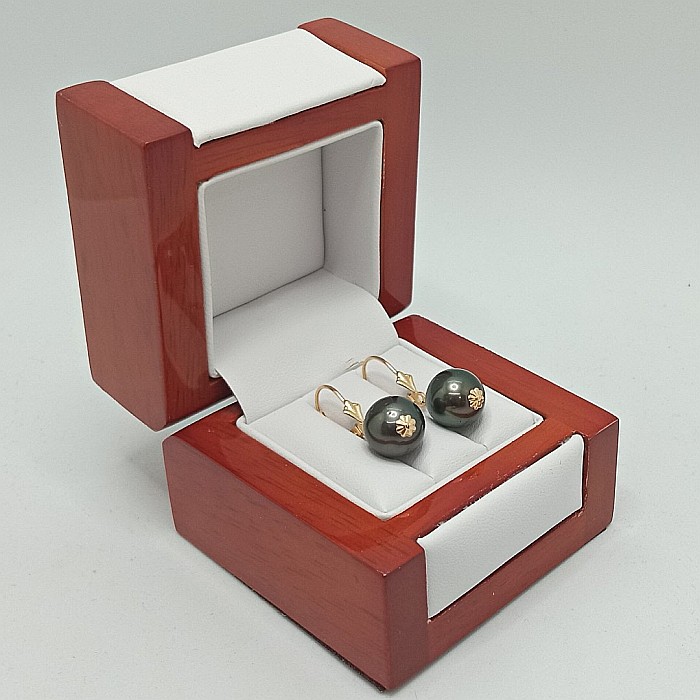 Cercei Perle Tahitiene de 9-10 mm și Aur Galben 14K, Forma Rotundă | KASKADDA® [3]