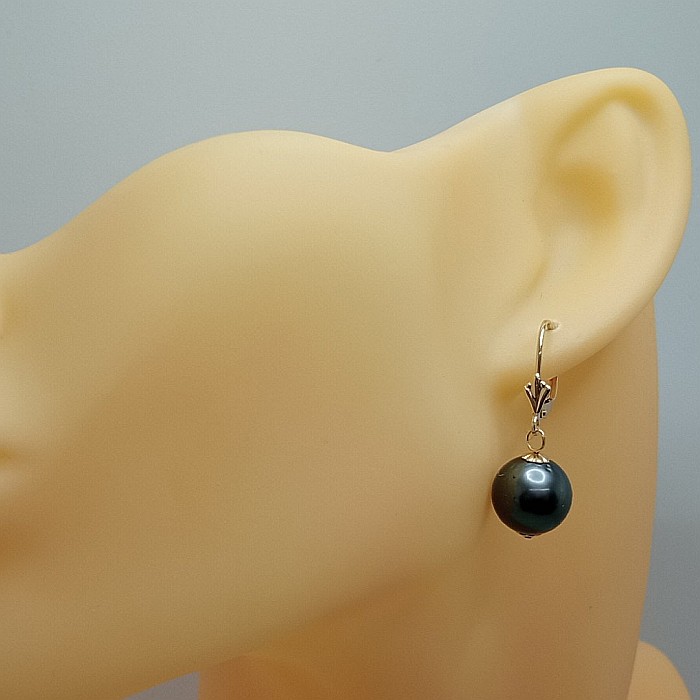 Cercei Perle Tahitiene de 10-11 mm și Aur Galben 14K, Forma Rotundă | KASKADDA® [9]