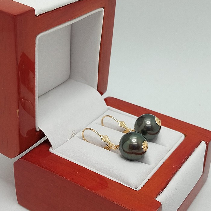 Cercei Perle Tahitiene de 10-11 mm și Aur Galben 14K, Forma Rotundă | KASKADDA® [6]