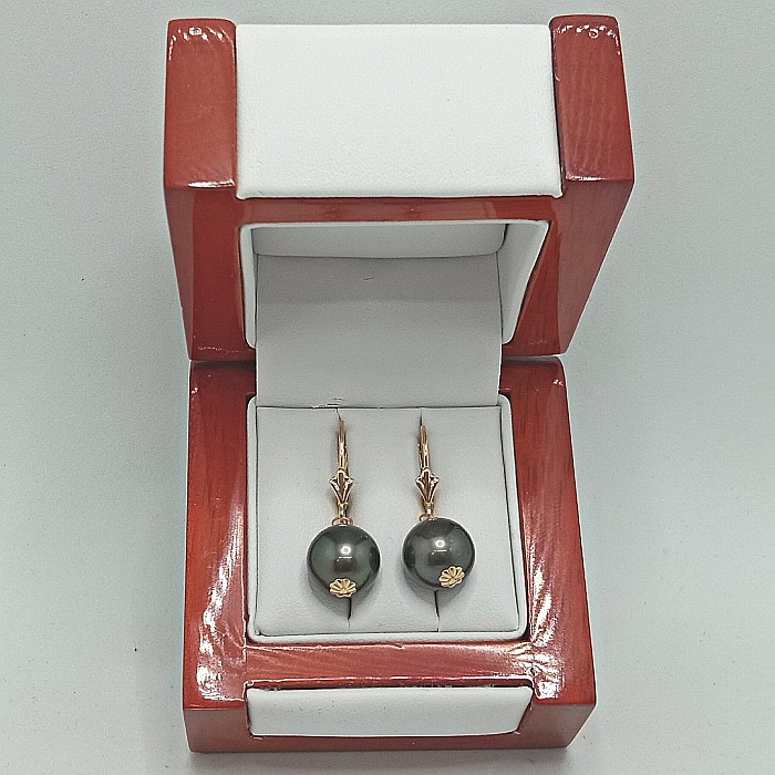 Cercei Perle Tahitiene de 10-11 mm și Aur Galben 14K, Forma Rotundă | KASKADDA® [8]