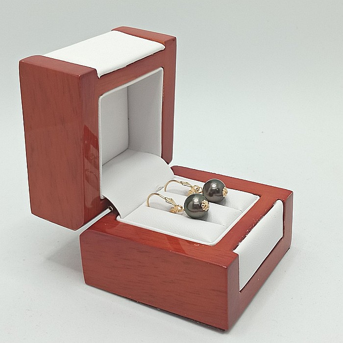 Cercei Perle Tahitiene de 8-9 mm și Aur Galben 14K, Forma Rotundă | KASKADDA® [3]