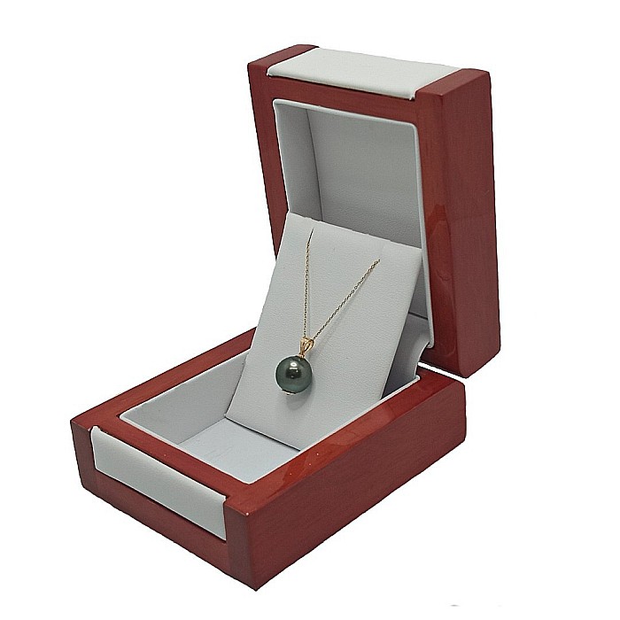 Colier cu Pandantiv Aur si Perlă Naturală Tahitiană 10-11 mm, AAA, Aur Galben 14K cu Pandantiv | KASKADDA® [4]