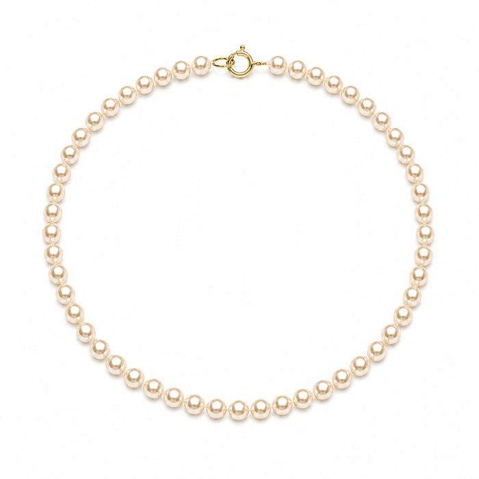 Colier cu Perle Crem la Baza Gatului, de 4-5 mm, Perle Rare, Calitate AAA+, Aur 14K | KASKADDA® [3]