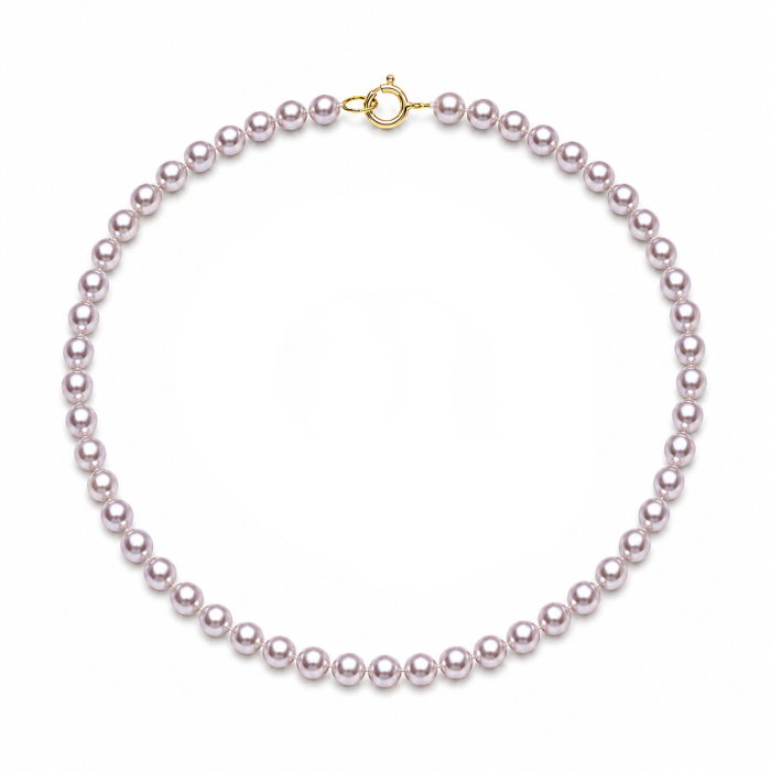 Colier cu Perle Lavanda la Baza Gatului, de 4-5 mm, Perle Rare, Calitate AAA+, Aur 14K | KASKADDA® [3]