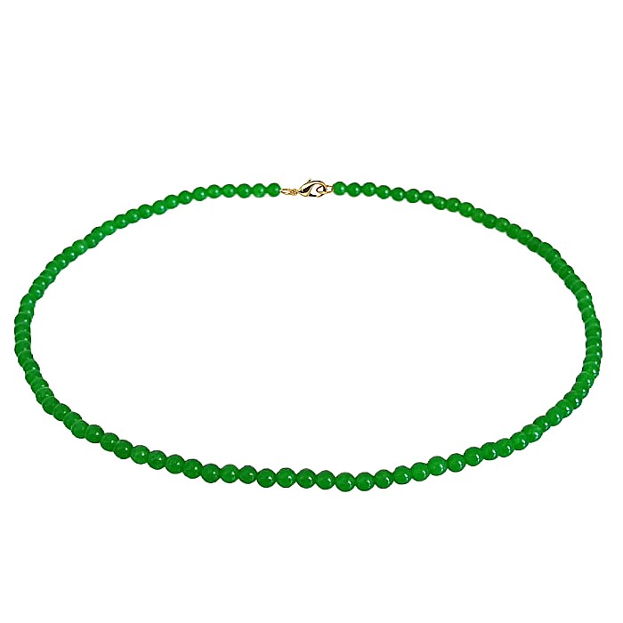 Colier Kaskadda cu Jad Natural Malaesian de 4 mm si Inchizatoare de Aur de 14 karate [4]