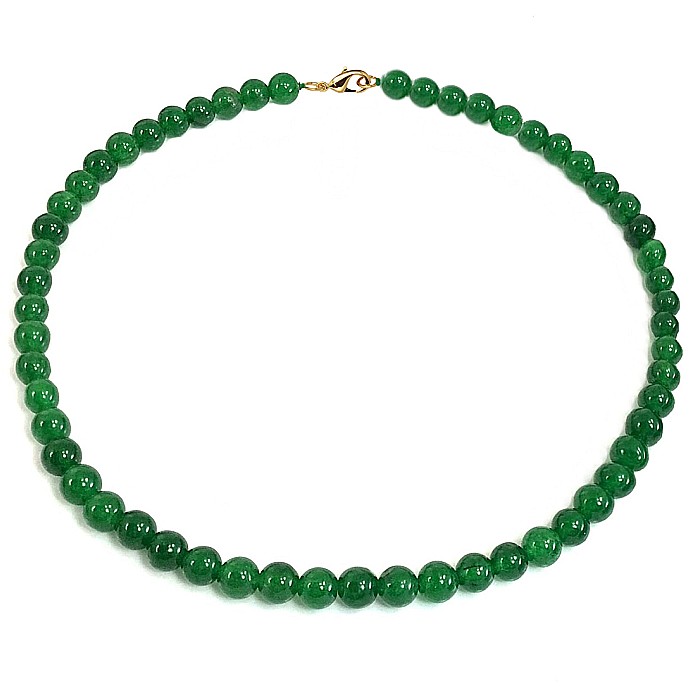 Colier Kaskadda cu Jad Natural Malaesian de 8 mm si Inchizatoare de Aur de 14 karate | KASKADDA® [2]