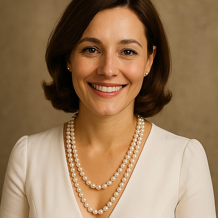 Colier Lung cu Perle Naturale Albe, 6–7 mm, 120 cm, Închizătoare Argint 925 | KASKADDA® [2]