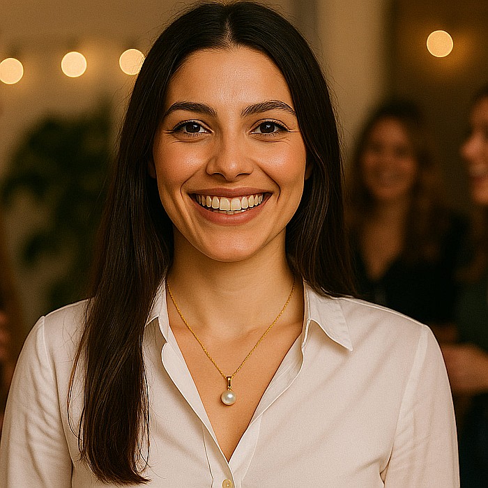 Colier Perla Naturală Albă, 10–10,5 mm, Aur 14K (aur 585) | KASKADDA® [5]