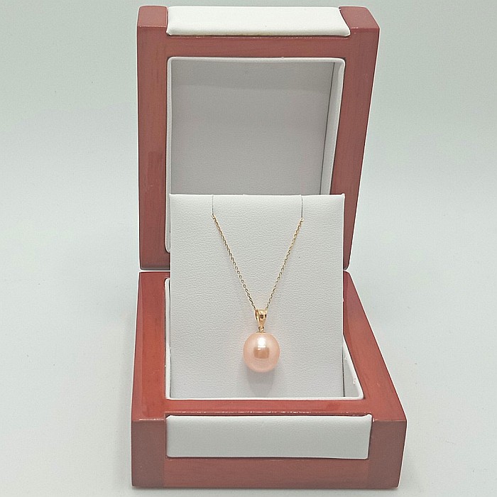 Colier Perla Naturală Crem, 11/9 mm, Lacrimă, Aur 14K (aur 585) | KASKADDA® [2]