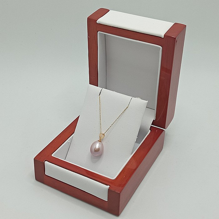 Colier Perla Naturala Lavandă, 11/9 mm, Lacrimă, Aur 14K (aur 585) | KASKADDA® [3]