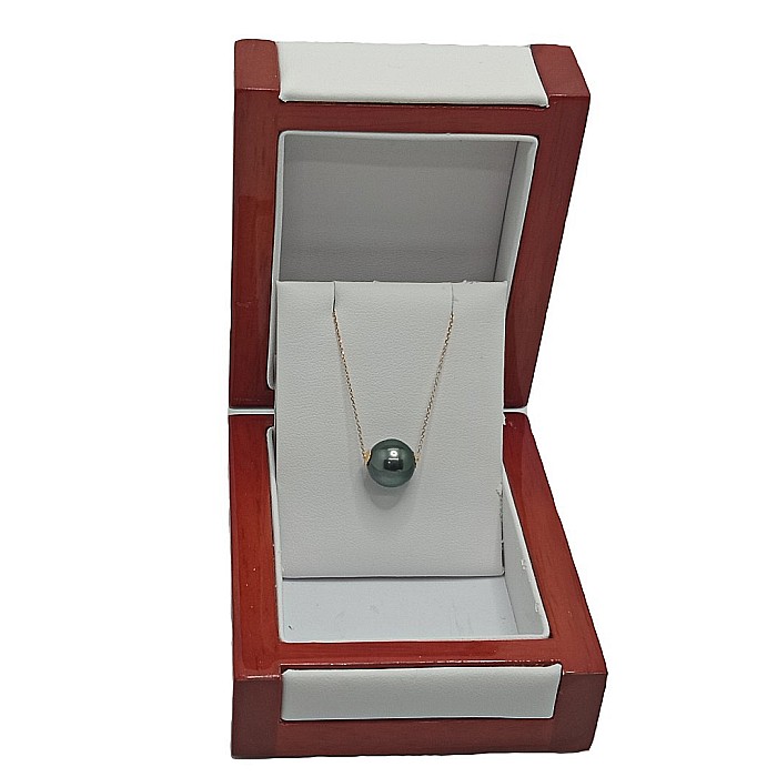 Colier Perlă Naturală Tahitiană 10-11 mm, AAA, Aur Galben 14K | KASKADDA® [4]