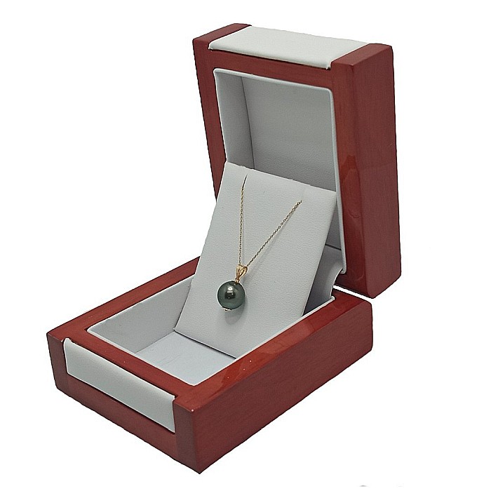 Colier Perlă Naturală Tahitiană 8-9 mm, AAA, Aur Galben 14K cu Pandantiv | KASKADDA® [2]