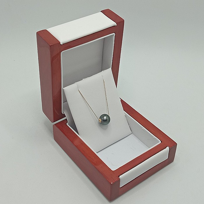 Colier Perlă Naturală Tahitiană 8-9 mm, AAA, Aur Galben 14K | KASKADDA® [2]