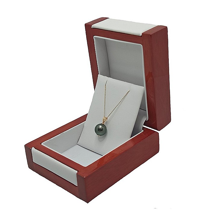 Colier Perlă Naturală Tahitiană 9-10 mm, AAA, Aur Galben 14K cu Pandantiv | KASKADDA® [3]