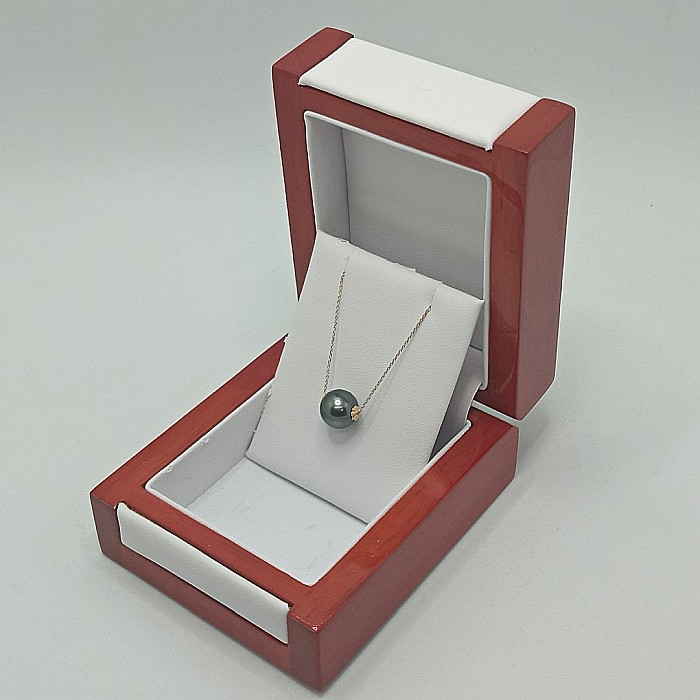 Colier Perlă Naturală Tahitiană 9-10 mm, AAA, Aur Galben 14K | KASKADDA® [3]