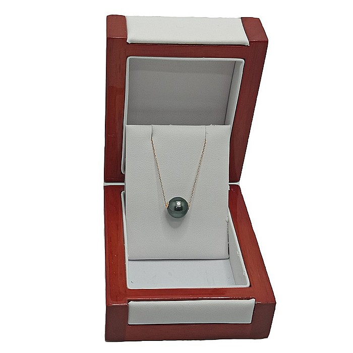 Colier Perlă Naturală Tahitiană 9-10 mm, AAA, Aur Galben 14K | KASKADDA® [4]