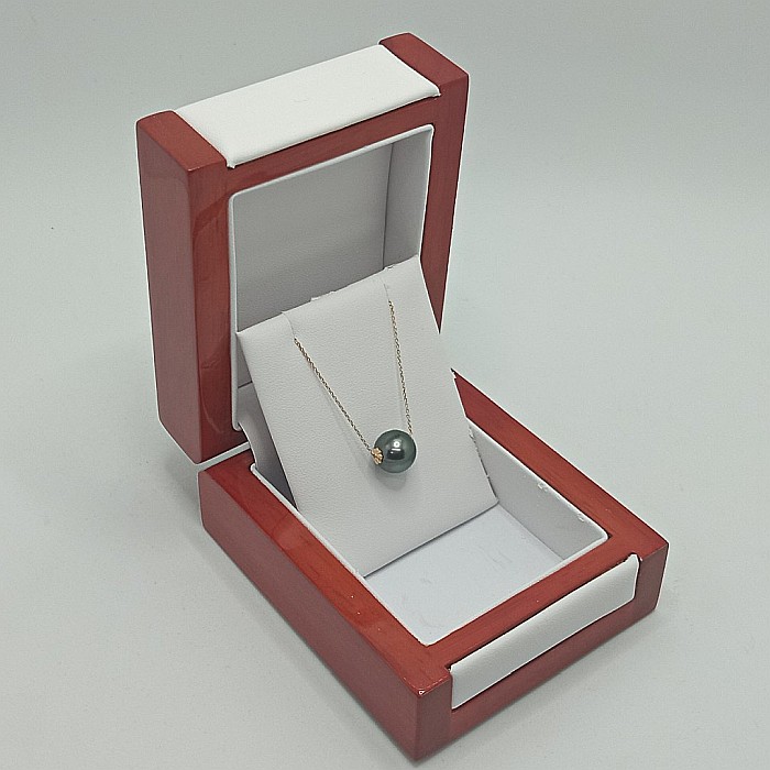 Colier Perlă Naturală Tahitiană 9-10 mm, AAA, Aur Galben 14K | KASKADDA® [2]