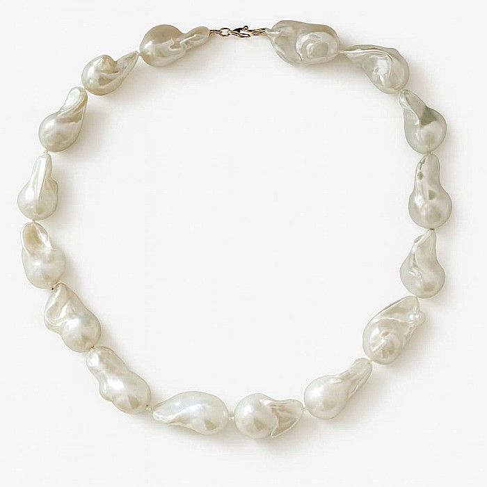 Colier Perle Mari Baroque Edison Albe, Aur 14K | KASKADDA® [3]