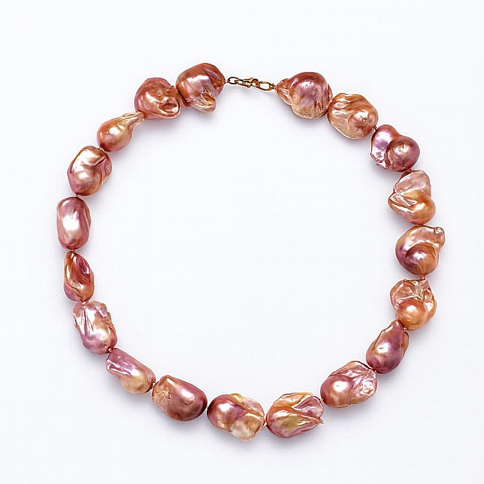 Colier Perle Mari Baroque Edison Lavandă, Aur 14K | KASKADDA® [3]